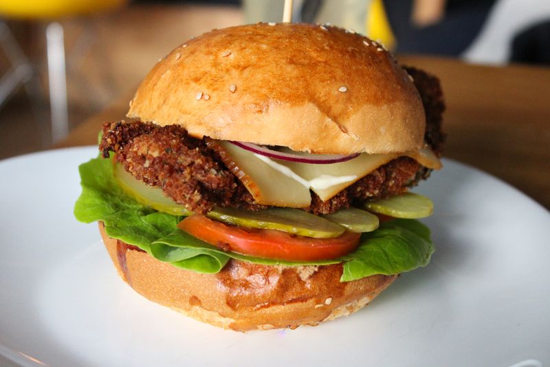 Honey Butter Mild Chicken Sandwich with pickles