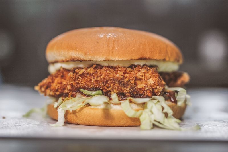 Double Stack Hot Chicken Sandwich two crispy thighs